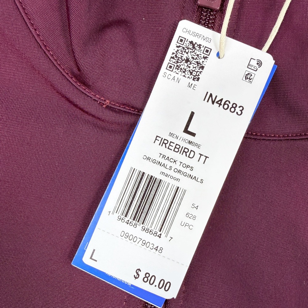 adidas Firebird Tracksuit Size L Mens Pant & Top Maroon Adicolor Originals NEW - Picture 5 of 14
